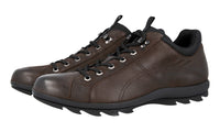 Prada Men's Brown Heavy-Duty Rubber Sole Leather Lace-up Shoes 4E2938
