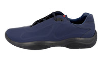 Prada Men's Blue Leather Americas Cup Sneaker 4E2965