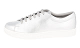 Prada Men's Silver Buffalo Leather Sneaker 4E2996