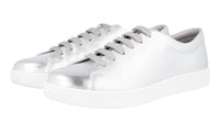 Prada Men's Silver Buffalo Leather Sneaker 4E2996