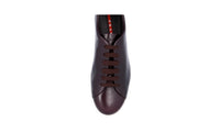Prada Men's Brown Brushed Spazzolato Leather Sneaker 4E2996