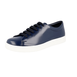 Prada Men's Blue Brushed Spazzolato Leather Downtown Sneaker 4E2996