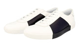 Prada Men's White welt-sewn Leather Downtown Sneaker 4E3022