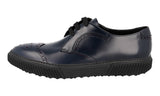 Prada Men's Blue Full Brogue Leather Stratus Sneaker 4E3069