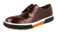 Prada Men's 4E3069 OVD F0038 Full Brogue Leather Sneaker