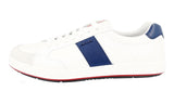 Prada Men's White Leather Red Stripe Linea Rossa Sneaker 4E3113