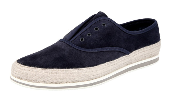 Prada Men's 4E3114 OUU F0008 Leather Sneaker