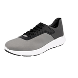 Prada Men's Grey Red Stripe Linea Rossa Sneaker 4E3148