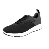 Prada Men's Black Red Stripe Linea Rossa Sneaker 4E3148