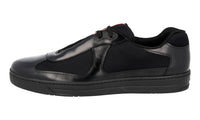 Prada Men's Black Leather Americas Cup Sneaker 4E3166