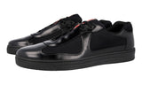 Prada Men's Black Leather Americas Cup Downtown Sneaker 4E3166