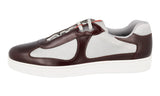 Prada Men's Red Leather Americas Cup Downtown Sneaker 4E3166