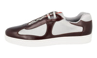 Prada Men's Red Leather Americas Cup Sneaker 4E3166