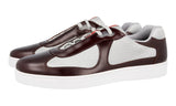 Prada Men's Red Leather Americas Cup Sneaker 4E3166