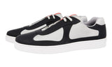 Prada Men's Black Leather Americas Cup Downtown Sneaker 4E3166