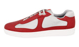 Prada Men's Red Leather Americas Cup Downtown Sneaker 4E3166