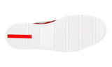 Prada Men's Red Leather Americas Cup Downtown Sneaker 4E3166