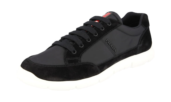 Prada Men's 4E3222 OJW F0002 Leather Sneaker