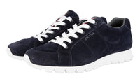 Prada Men's Blue Heavy-Duty Rubber Sole Leather Sneaker 4E3233