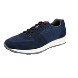 Prada Men's Blue Mesh Red Stripe Sneaker 4E3247