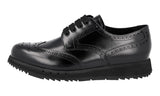 Prada Men's Black Full Brogue Leather Derby Sneaker 4E3258