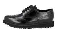 Prada Men's Black Full Brogue Leather Derby Business Shoes 4E3258