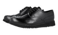 Prada Men's Black Full Brogue Leather Derby Business Shoes 4E3258