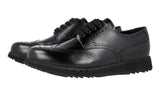 Prada Men's Black Full Brogue Leather Derby Sneaker 4E3258