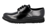 Prada Men's Black Brushed Spazzolato Leather Derby Sneaker 4E3259