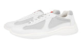Prada Men's White Leather Americas Cup Sneaker 4E3304