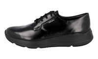 Prada Men's Black Brushed Spazzolato Leather Sneaker 4E3329