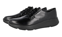 Prada Men's Black Brushed Spazzolato Leather Sneaker 4E3329