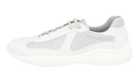 Prada Men's White Leather Americas Cup Sneaker 4E3337