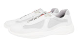 Prada Men's White Leather Americas Cup Sneaker 4E3337