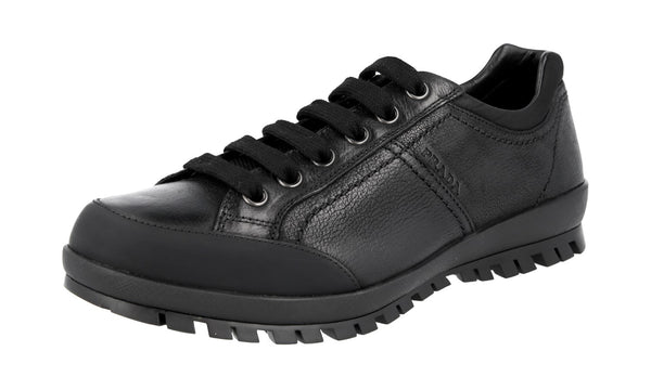 Prada Men's 4E3356 O0R F0002 Heavy-Duty Rubber Sole Leather Sneaker