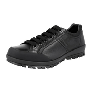 Prada Men's Black Heavy-Duty Rubber Sole Leather Sneaker 4E3356