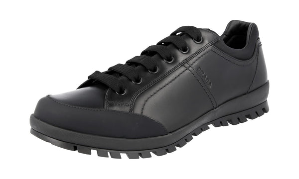 Prada Men's 4E3356 OLV F0002 Leather Sneaker