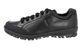 Prada Men's Black Heavy-Duty Rubber Sole Leather Sneaker 4E3356