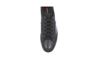 Prada Men's Black Heavy-Duty Rubber Sole Leather Sneaker 4E3356