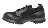 Prada Men's Black Heavy-Duty Rubber Sole Leather Brixxen Lace-up Shoes 4E3358