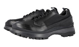 Prada Men's Black Heavy-Duty Rubber Sole Leather Brixxen Lace-up Shoes 4E3358