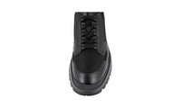 Prada Men's Black Heavy-Duty Rubber Sole Leather Brixxen Lace-up Shoes 4E3358