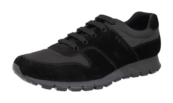 Prada Men's 4E3363 OQT F0002 Leather Sneaker