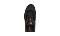 Prada Men's Black Heavy-Duty Rubber Sole Leather Matchrace Sneaker 4E3363