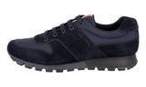 Prada Men's Blue Heavy-Duty Rubber Sole Leather Matchrace Sneaker 4E3363