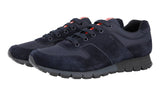 Prada Men's Blue Heavy-Duty Rubber Sole Leather Matchrace Sneaker 4E3363