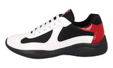 Prada Men's White Leather Americas Cup Sneaker 4E3400