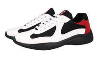 Prada Men's White Leather Americas Cup Sneaker 4E3400