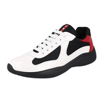 Prada Men's White Leather Americas Cup Sneaker 4E3400