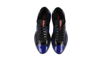 Prada Men's Blue Leather Americas Cup Sneaker 4E3400